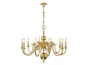 AMSTERDAM 10 ARMED CHANDELIER BIG - Brass chandelier by Patinas Lighting - view 2